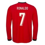 Günstige Fußballtrikots Portugal Ronaldo 7 Heimtrikot 2025 Langarm